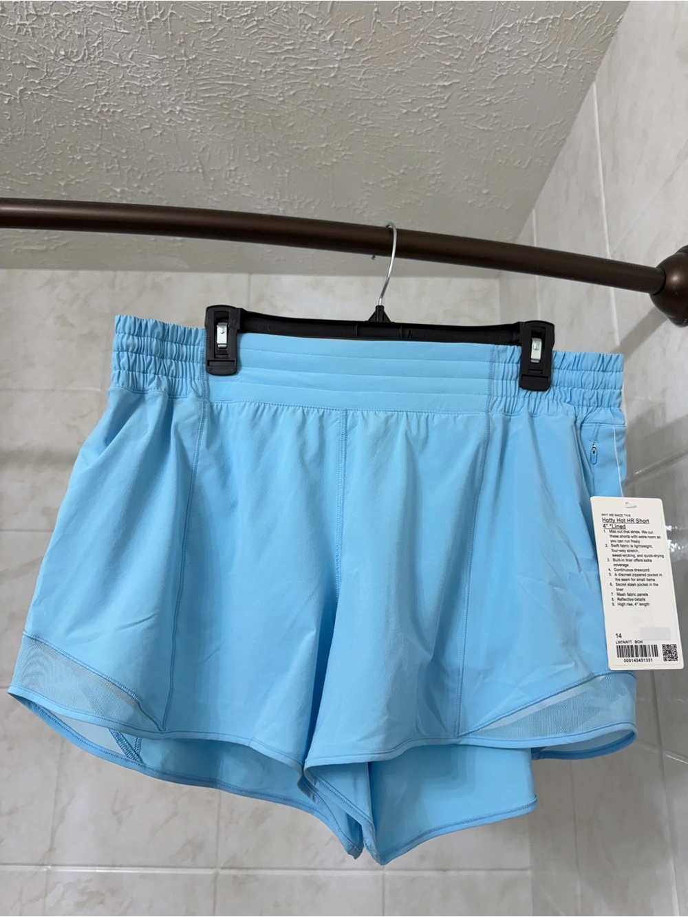 Lululemon Hotty Hot High Rise 4” Shorts Lined Blue Size 14 NWT